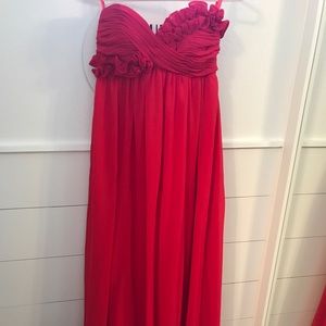 Red chiffon full length formal dress